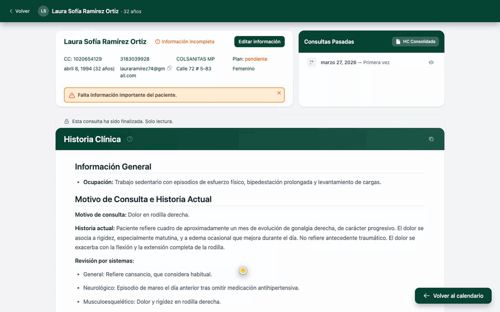 Recorrido completo: dentro de la consulta se abre la sección Datos, se escribe el peso en la tabla y el valor aparece de una vez dibujado en la gráfica Evolución.